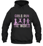 Womens Girls Run The World  International Women's Day Feminist V Neck T Shirt Hoodie
