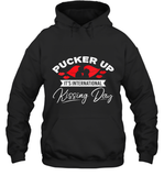 Womens Funny, International Kissing Day, Pucker UP it's V Neck T Shirt Hoodie