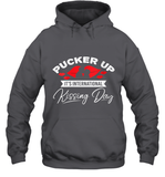 Womens Funny, International Kissing Day, Pucker UP it's V Neck T Shirt Hoodie
