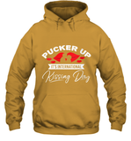 Womens Funny, International Kissing Day, Pucker UP it's V Neck T Shirt Hoodie