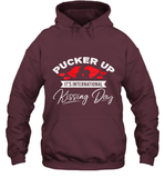 Womens Funny, International Kissing Day, Pucker UP it's V Neck T Shirt Hoodie