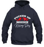 Womens Funny, International Kissing Day, Pucker UP it's V Neck T Shirt Hoodie