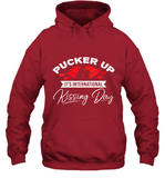 Womens Funny, International Kissing Day, Pucker UP it's V Neck T Shirt Hoodie