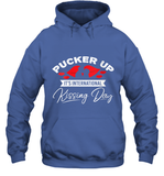 Womens Funny, International Kissing Day, Pucker UP it's V Neck T Shirt Hoodie
