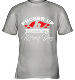 Womens Funny, International Kissing Day, Pucker UP it's V Neck T Shirt Youth T-Shirt
