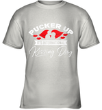 Womens Funny, International Kissing Day, Pucker UP it's V Neck T Shirt Youth T-Shirt