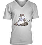 Womens Fat Cat Funny Chubby Cat  International Cat Day V Neck T Shirt V-Neck T-Shirt