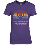 Womens 19th Amendment 1920 2020 Women's Right To Vote Retro Sunset V Neck T Shirt Premium Women's T-Shirt