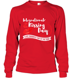 Womens Funny, International Kissing Day, International Kissing Day V Neck T Shirt Long Sleeve T-Shirt