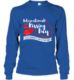 Womens Funny, International Kissing Day, International Kissing Day V Neck T Shirt Long Sleeve T-Shirt