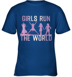 Womens Girls Run The World  International Women's Day Feminist V Neck T Shirt Youth T-Shirt