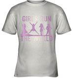 Womens Girls Run The World  International Women's Day Feminist V Neck T Shirt Youth T-Shirt