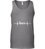 Womens Beer Heartbeat ECG Beer Drinker Gift V Neck T Shirt Tank Top