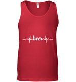 Womens Beer Heartbeat ECG Beer Drinker Gift V Neck T Shirt Tank Top