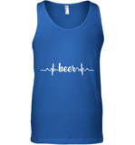 Womens Beer Heartbeat ECG Beer Drinker Gift V Neck T Shirt Tank Top