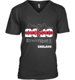 Womens England Flag Football Supporter Sports Gifts V Neck T Shirt V-Neck T-Shirt