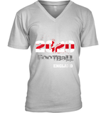 Womens England Flag Football Supporter Sports Gifts V Neck T Shirt V-Neck T-Shirt