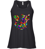 Womens Colourful Cat International dot day V Neck T Shirt Racerback Tank