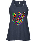 Womens Colourful Cat International dot day V Neck T Shirt Racerback Tank
