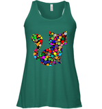 Womens Colourful Cat International dot day V Neck T Shirt Racerback Tank