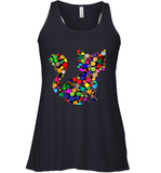 Womens Colourful Cat International dot day V Neck T Shirt Racerback Tank
