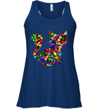 Womens Colourful Cat International dot day V Neck T Shirt Racerback Tank