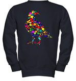 Womens Colourful Dove Bird International Dot day V Neck T Shirt Youth Sweatshirt