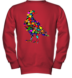 Womens Colourful Dove Bird International Dot day V Neck T Shirt Youth Sweatshirt