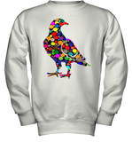 Womens Colourful Dove Bird International Dot day V Neck T Shirt Youth Sweatshirt