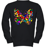 Womens Colourful Butterfly International dot day V Neck T Shirt Youth Sweatshirt