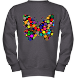 Womens Colourful Butterfly International dot day V Neck T Shirt Youth Sweatshirt