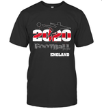 Womens England Flag Football Supporter Sports Gifts V Neck T Shirt T-Shirt