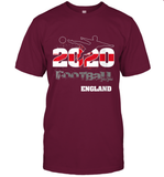 Womens England Flag Football Supporter Sports Gifts V Neck T Shirt T-Shirt