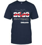 Womens England Flag Football Supporter Sports Gifts V Neck T Shirt T-Shirt