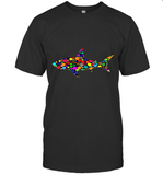 Womens Colourful Shark International dot day V Neck T Shirt T-Shirt