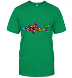 Womens Colourful Shark International dot day V Neck T Shirt T-Shirt
