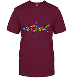 Womens Colourful Shark International dot day V Neck T Shirt T-Shirt