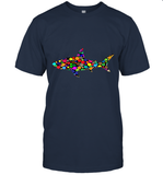 Womens Colourful Shark International dot day V Neck T Shirt T-Shirt