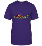 Womens Colourful Shark International dot day V Neck T Shirt T-Shirt