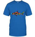 Womens Colourful Shark International dot day V Neck T Shirt T-Shirt
