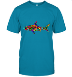 Womens Colourful Shark International dot day V Neck T Shirt T-Shirt