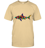 Womens Colourful Shark International dot day V Neck T Shirt T-Shirt