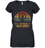 Womens 19th Amendment 1920 2020 Women's Right To Vote Retro Sunset V Neck T Shirt Women's V-Neck T-Shirt