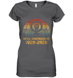 Womens 19th Amendment 1920 2020 Women's Right To Vote Retro Sunset V Neck T Shirt Women's V-Neck T-Shirt