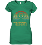 Womens 19th Amendment 1920 2020 Women's Right To Vote Retro Sunset V Neck T Shirt Women's V-Neck T-Shirt