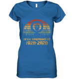 Womens 19th Amendment 1920 2020 Women's Right To Vote Retro Sunset V Neck T Shirt Women's V-Neck T-Shirt