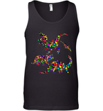 Womens Colourful Dinosaur International dot day V Neck T Shirt Tank Top