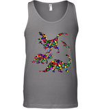 Womens Colourful Dinosaur International dot day V Neck T Shirt Tank Top