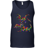 Womens Colourful Dinosaur International dot day V Neck T Shirt Tank Top