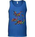 Womens Colourful Dinosaur International dot day V Neck T Shirt Tank Top